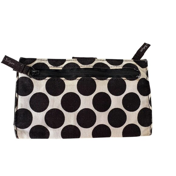 Thirty One Retro Metro Fold Up Wallet Black And White Polka Dot Print Cards Cash - Picture 3 of 10